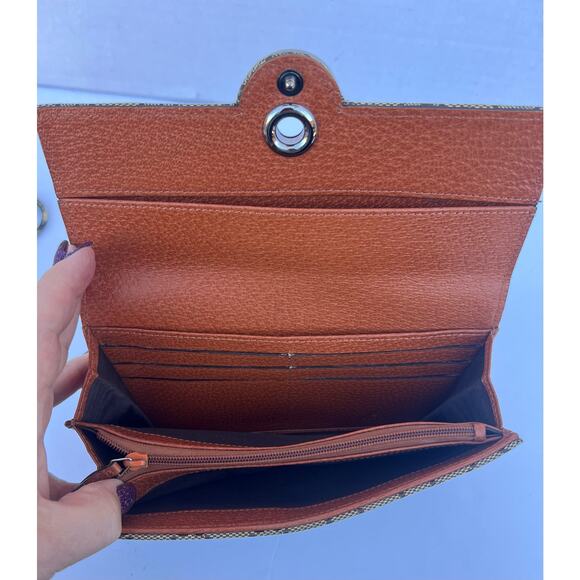 Gucci Eclipse Continental GG Monogram Brown Canvas Leather Trim Trifold Wallet - Picture 10 of 14